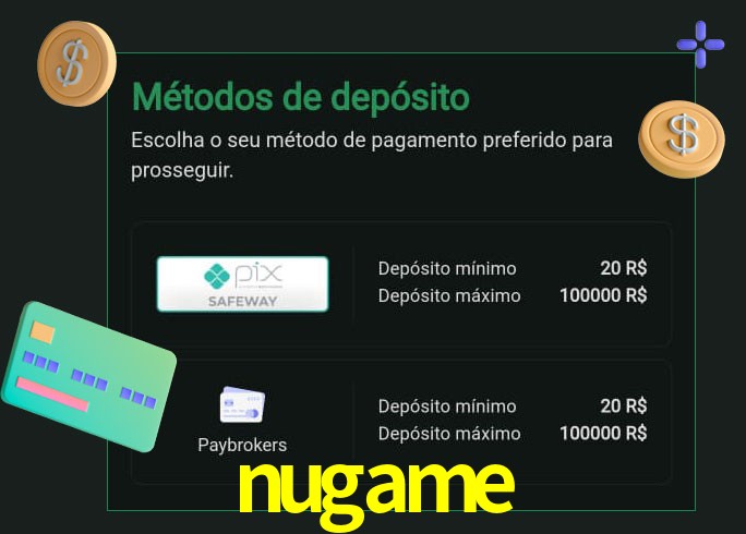 O cassino nugame oferece uma grande variedade de métodos de pagamento